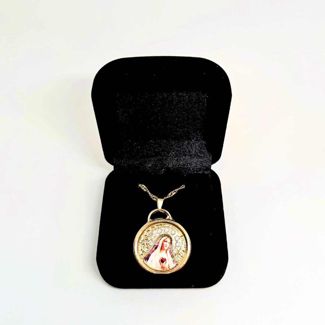 Our Lady of Fatima Necklace - Zirconia
