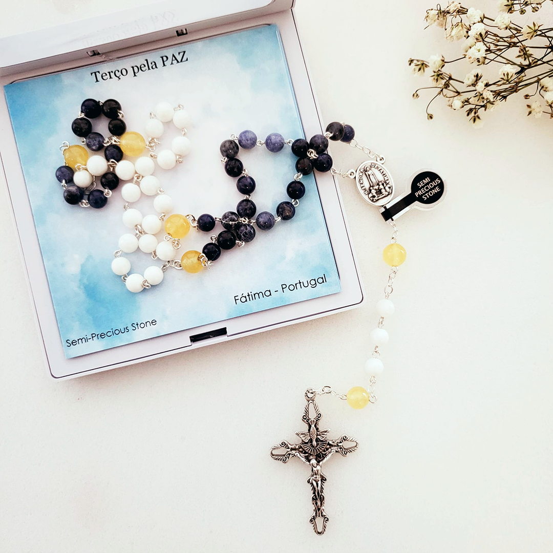 Pray for Peace - Rosary + Magnet Statue