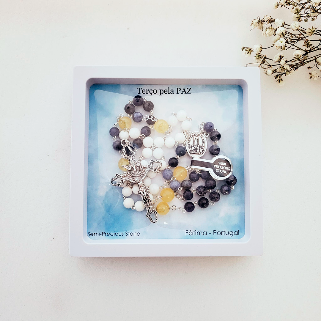 Pray for Peace - Rosary + Magnet Statue