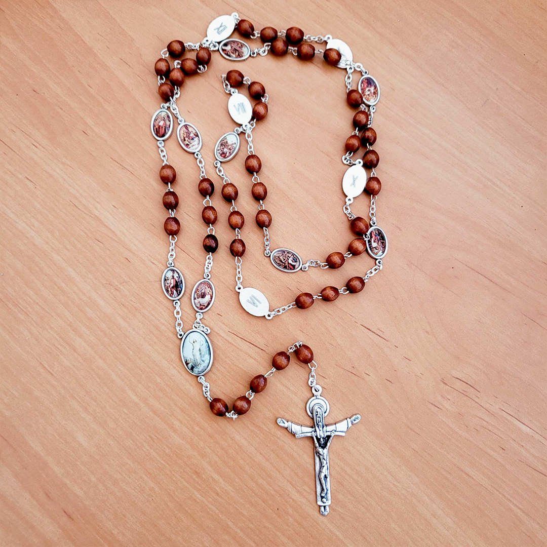 Stations of the Cross Wood Rosary