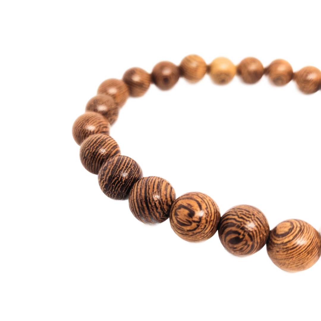 Teak wood Bracelet with Metal Cross