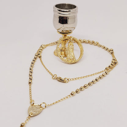 Gold Bath Chalice with Rosary