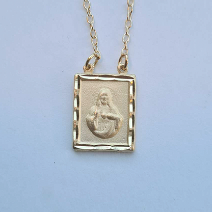 Golden Scapular - Our Lady of Mount Carmel and Sacred Heart of Jesus