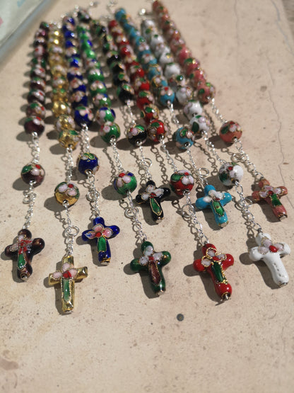 Cloisonné Decade Rosary Bracelet