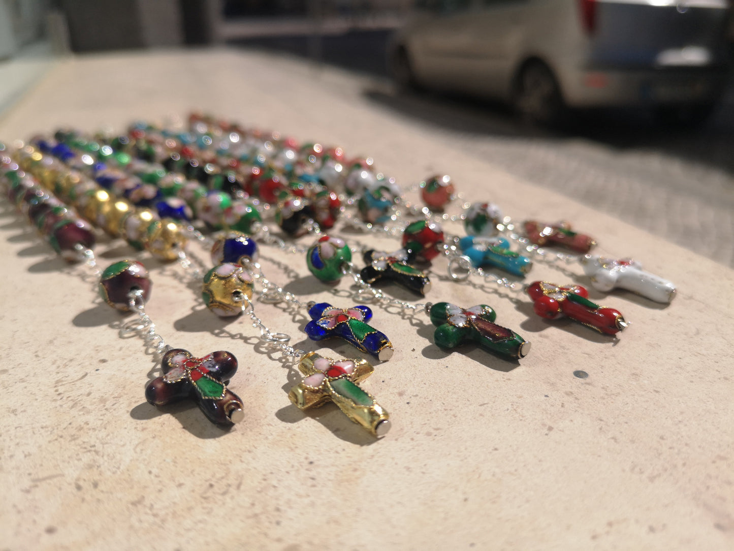 Cloisonné Decade Rosary Bracelet