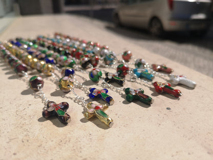 Cloisonné Decade Rosary Bracelet