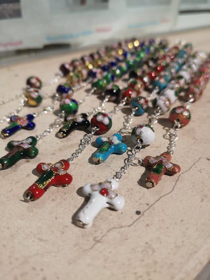 Cloisonné Decade Rosary Bracelet
