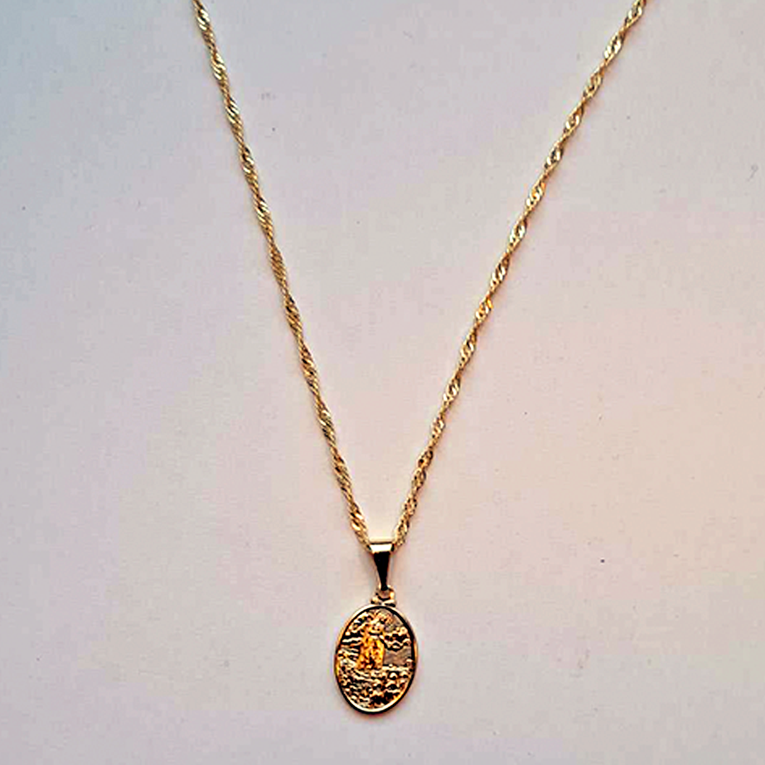 Necklace with Golden medal of Our Lady of Fatima Apparition