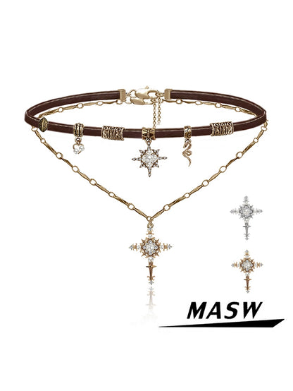 Masw Maxiu Original Design Asterism Leather Necklace