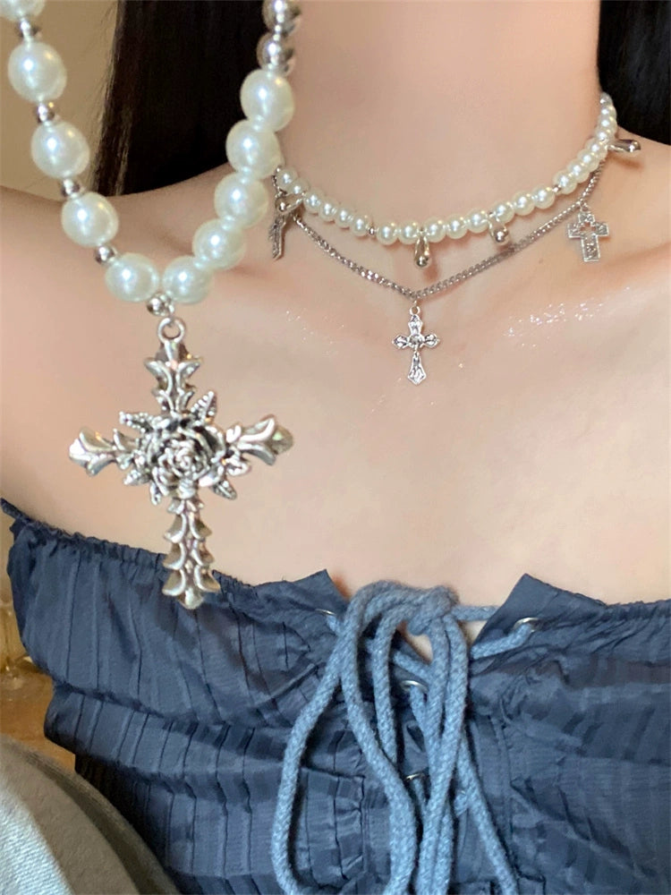 Accessible Luxury Multi-Layer Female Heavy Industry Sweet Cool Clavicle Chain Pearl