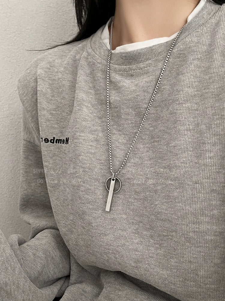 Titanium Steel Men's Sweet Cool Sweater Female Cross Pendant