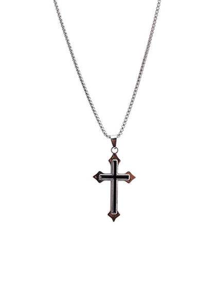 Titanium Steel Men's Sweet Cool Sweater Female Cross Pendant