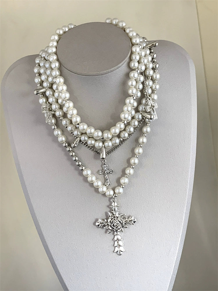 Accessible Luxury Multi-Layer Female Heavy Industry Sweet Cool Clavicle Chain Pearl