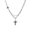 Cross pattern necklace [chain length 51cm + extension chain 5cm]]