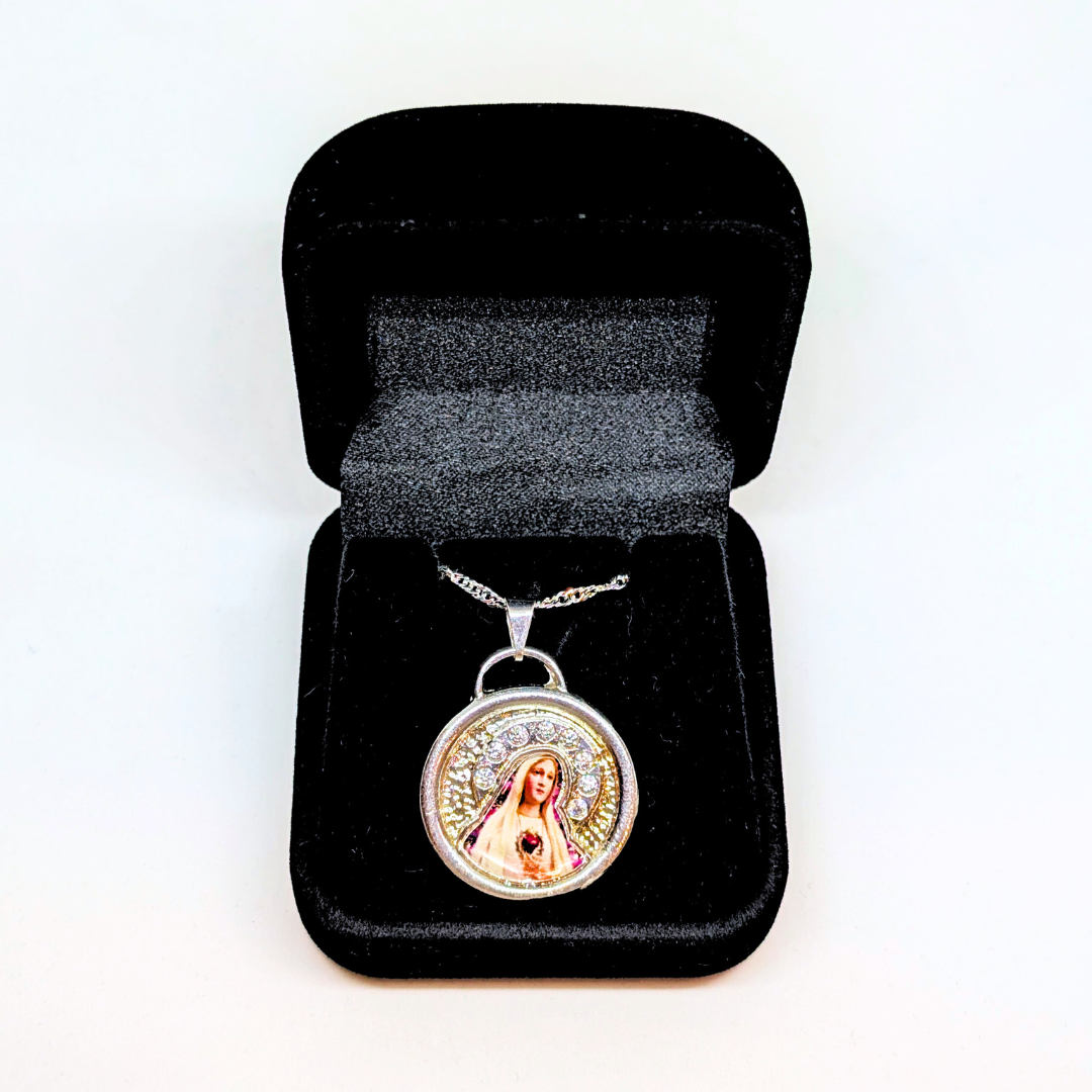 Our Lady of Fatima Necklace - Zirconia