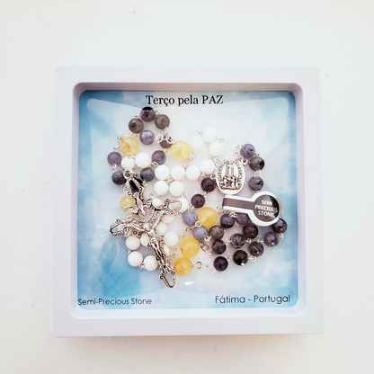 Pray for Peace - Rosary + Magnet Statue