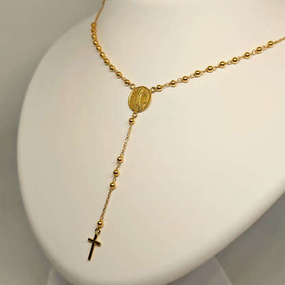 Rosary Necklace - Apparitions of Our Lady of Fatima - 19.2Kt Gold