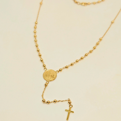 Rosary Necklace - Apparitions of Our Lady of Fatima - 19.2Kt Gold