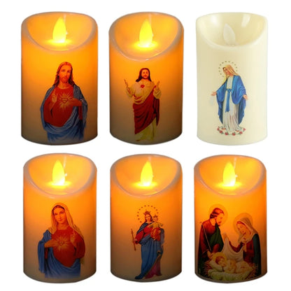 Jesus Christ Candle Light Christian Catholic Holy Religious Holy Tea Lights for Hotel Dining Room Church Decoration