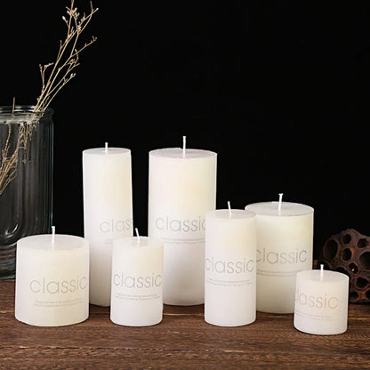 1pc white candle home emergency candle, white pillar wax, smokeless and odorless, for home lighting, church lighting candles