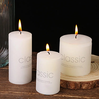 1pc white candle home emergency candle, white pillar wax, smokeless and odorless, for home lighting, church lighting candles