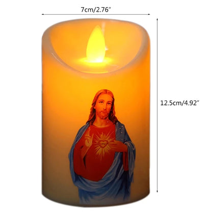 Jesus Christ Candle Light Christian Catholic Holy Religious Holy Tea Lights for Hotel Dining Room Church Decoration