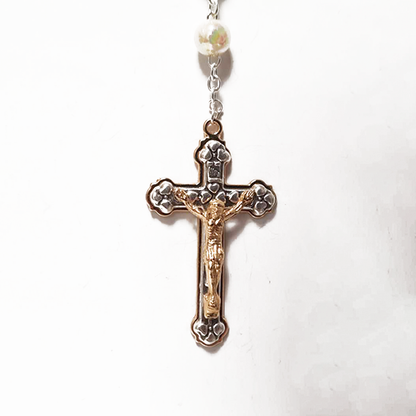 Tree of Life - Pearl Golden Rosary