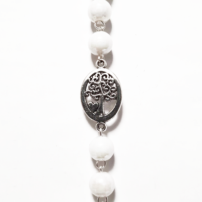 Tree of Life - Pearl White Rosary